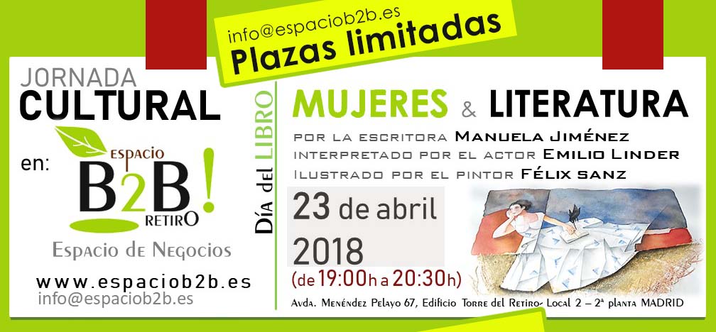 Cartel promocionando un evento de Mujeres y Ltieratura